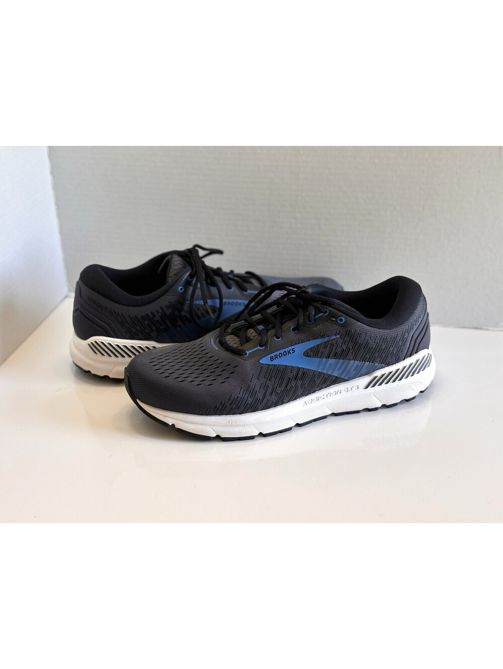 Brooks Addiction GTS 15 Running Shoes Men's Grey Blue Black Sneakers Size US 12
